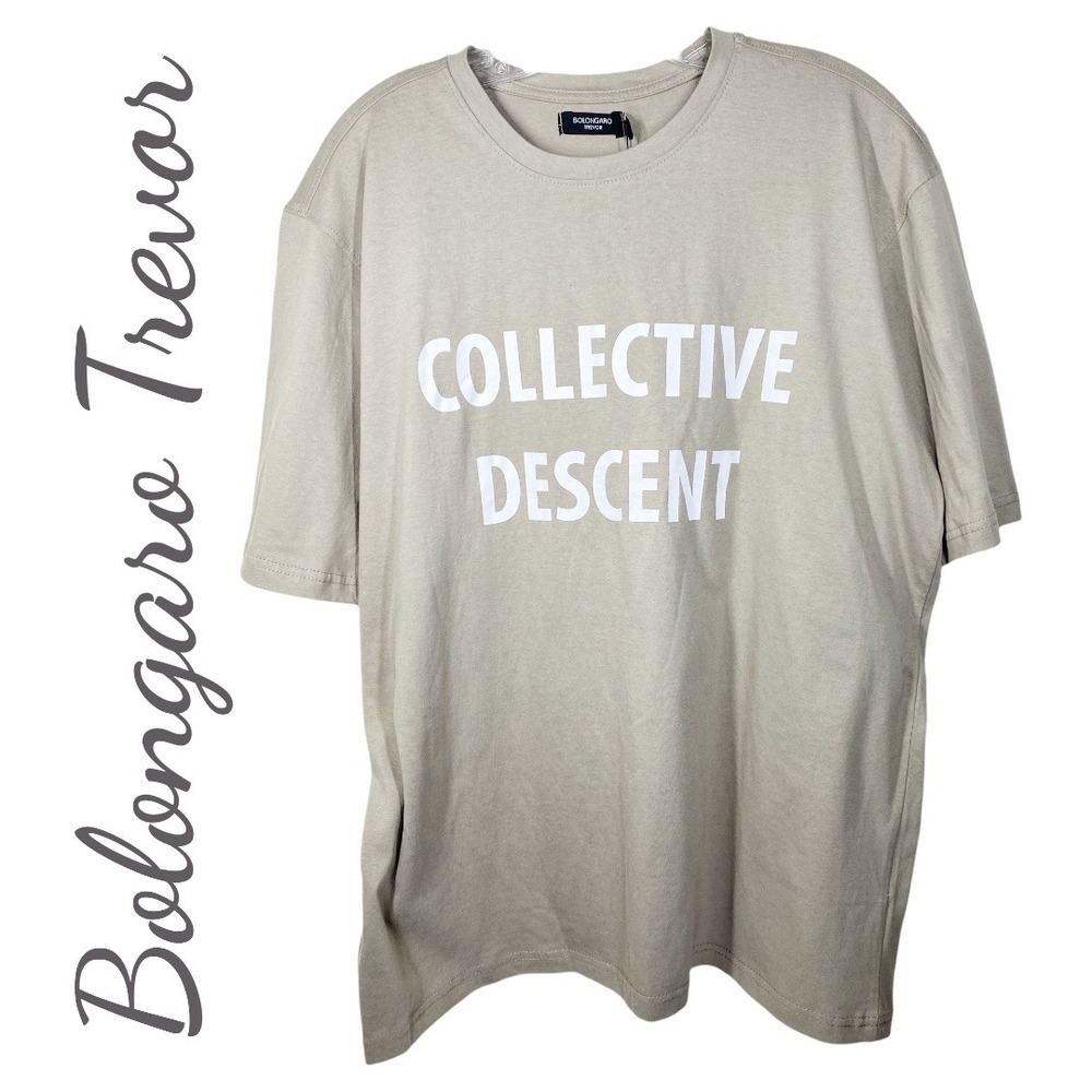 Bolongaro Trevor Collective Descent Graphic T Shirt Beige‎ 100% Cotton Men's Med